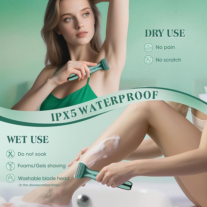 Electric Razor for Women,6 in 1 Women's Bikini Trimmer Shaver for Women & Men Pubic Hair, Private Area, Legs, Eyebrow,Face, Nose, Eyebrow, Body Hair Removal IPX5 Waterproof Wet & Dry-Velvo Beauty