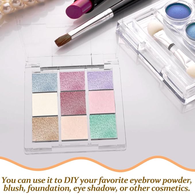 Healifty 2pcs Empty Lipstick Palette 9 Grids Diy Eyeshadow Powder Blush Lipstick Palette Empty Highlighters Container for Women-Velvo Beauty