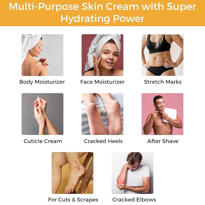 RaGaNaturals Natural Mango Butter Body Cream for Dry Skin for Women, Men - Tropical Plant-Based Hydrating Moisturizer with Avocado Oil and Vitamin E - Non-Greasy, Vegan, Cruelty-Free, Smell Good -8 Oz-Velvo Beauty