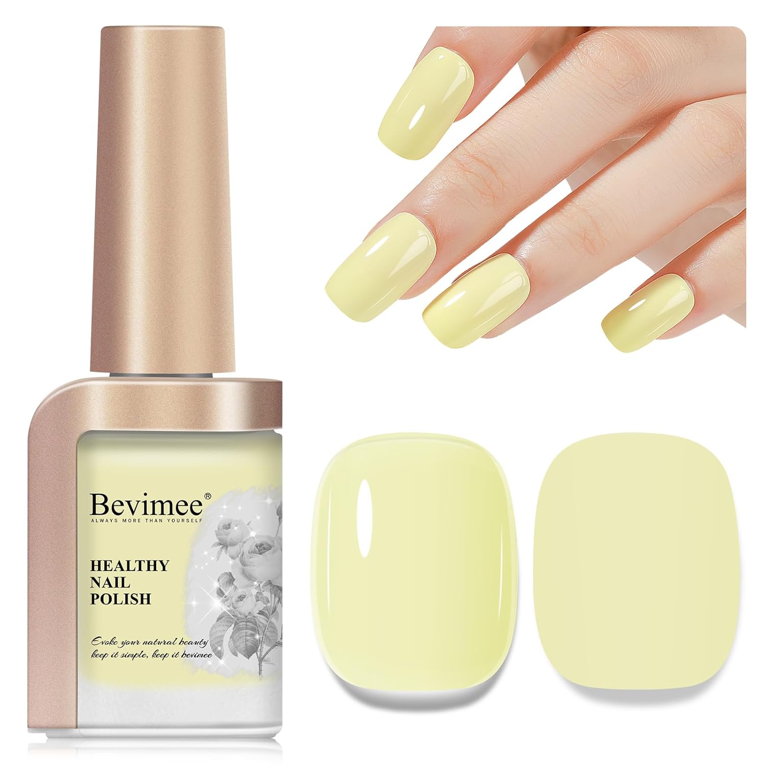 Yellow Nail Polish Quick Dry Pastel Nail Lacquer Sheer Color, Light Yellow Regular Fast Dry Fingernail Polish Bulk Non Gel Long-Lasting DIY Salon Gift For Women-Velvo Beauty