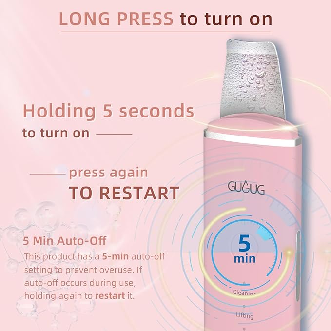 GUGUG Skin Scrubber Face Spatula Skin Spatula Pore Cleaner Blackhead Remover Tools for Facial Deep Cleansing-4 Modes, Pink-Velvo Beauty