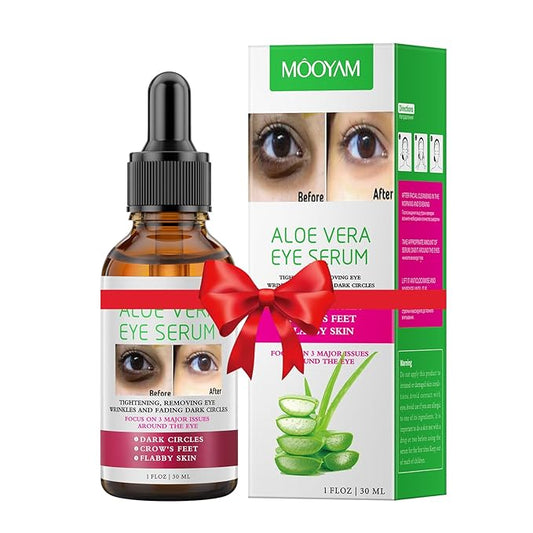 Aloe Vera Eye Serum Dark Circles Under Eye Treatment for Women to Reduce Appearance of Puffy Eyes Eye Bags Fine Lines and Wrinkles for All Skin Types, Beauty Skin Care Gift-Velvo Beauty