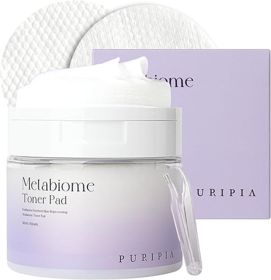 Metabiome Korean Toner Pads for Clear face Skin Care Soothing exfoliating Cotton Tea Tree Toning pad Sheet mask Blemish brightening Dry Facial Vitamin c Collagen-Velvo Beauty