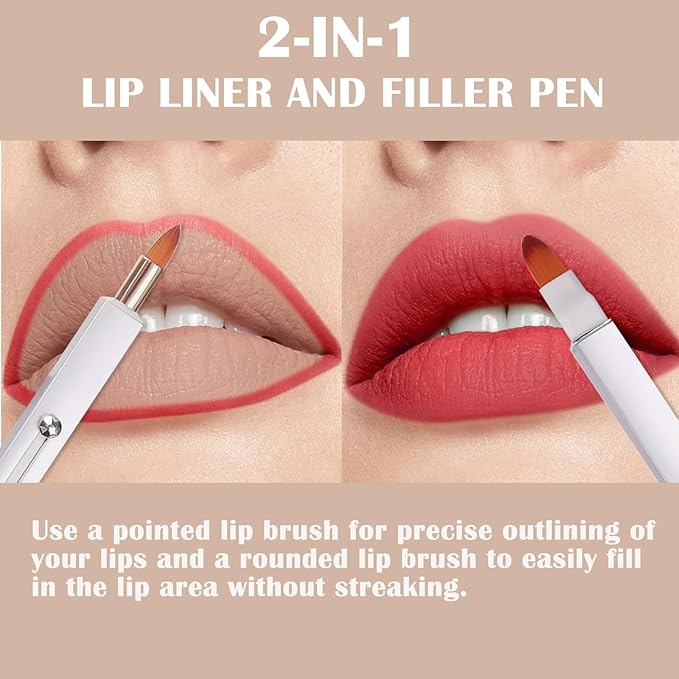 3 Pack Lip Brush for Lipstick Makeup Brushes Double-Ended Retractable Lip Brush with Cap Dustproof for Lipstick Gloss Creams Portable with Cap(Black + Gold + Silver)-Velvo Beauty