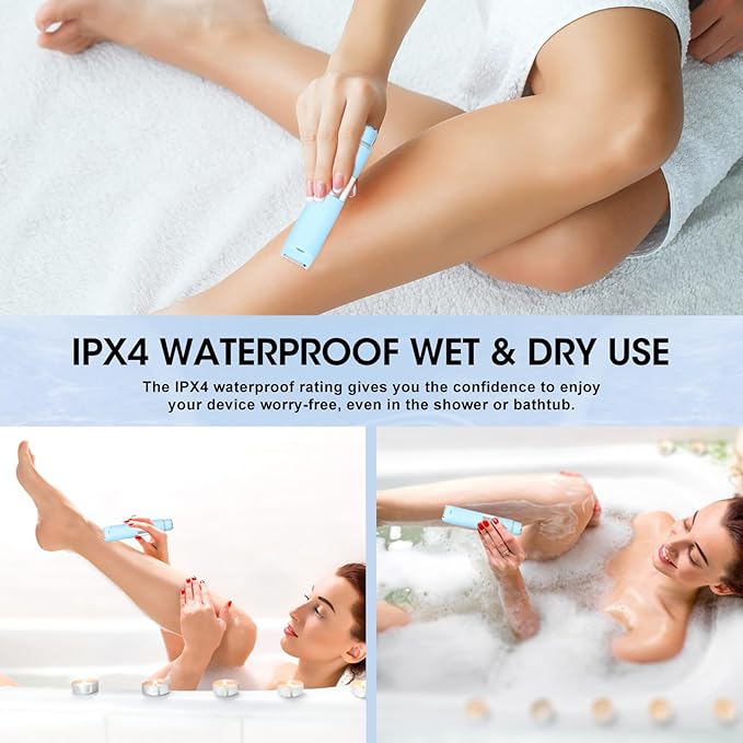 Dual Head Electric Shaver Bikini Trimmer for Women, IPX4 Waterproof Wet & Dry Use Body Trimmer for Face Lip Chin Pubic Underarm Legs, 80Mins Runtime, Travel-Friendly, Ideal Gift for Women-Velvo Beauty