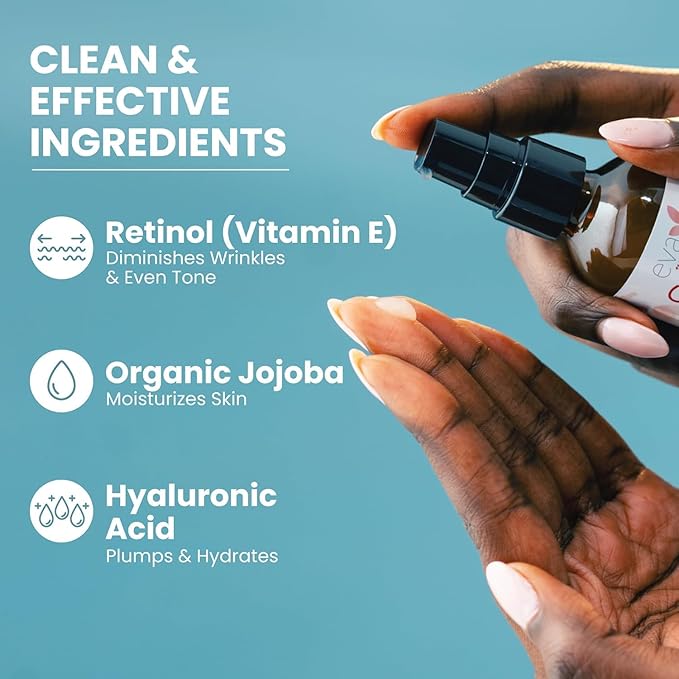 Retinol Serum by Eva Naturals - 2.5% Retinol Serum for Face with Hyaluronic Acid, Vitamin E & Organic Aloe - Retinol Face Serum that Reduce Wrinkles, Fine Lines & Dark Spots - Anti Aging Serum, 2 Pack-Velvo Beauty