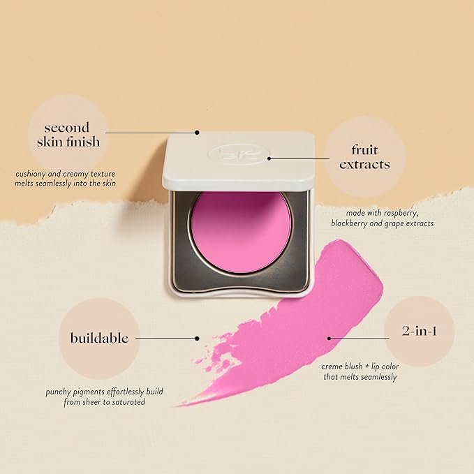 Honest Beauty 2-in-1 Creme Cheek Blush + Lip Color | EWG Verified, Vegan + Cruelty Free | Cotton Candy, .1 oz-Velvo Beauty