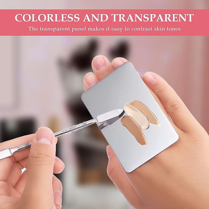 Makeup Mixing Palette Stainless Steel Foundation Palette with Spatula Professional Cosmetic Palette for Mixing Foundation Eye Shadow Nail DIY Art-Velvo Beauty