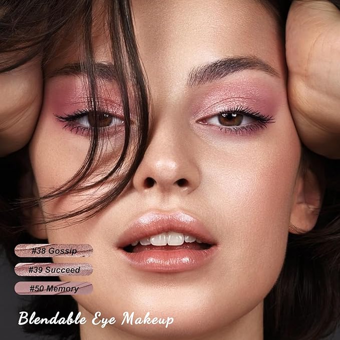 FOCALLURE 3PCS Cream Eyeshadow Stick Sets,Matte and Shimmer Eye Brightener, High Pigmented Crease-proof Pencil,Long Lasting Eye Shadow Highlighter Makeup,Rose Mirage-Velvo Beauty