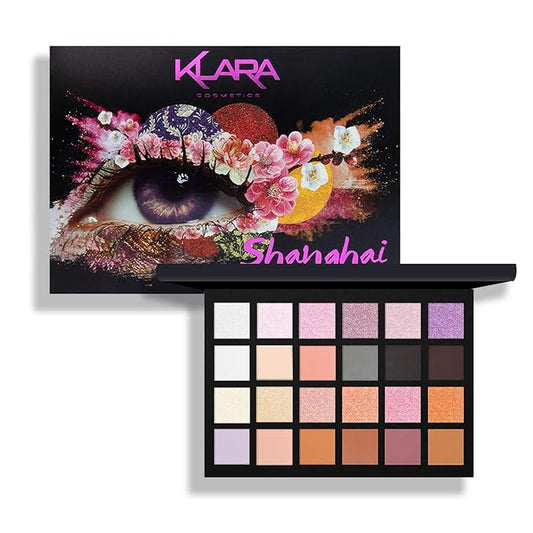 24 Eyeshadow Palette - Festive Vibrant Shimmer Matte Warm Neutral Sparkling Eye shadow Palette (Shanghai)-Velvo Beauty