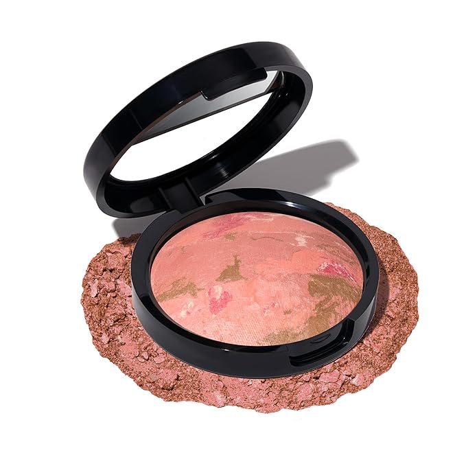 LAURA GELLER NEW YORK Baked Blush-n-Bronze Marbleized 2-in-1 Sculpting Bronzer Blush - Berry Bronze - Contour Face with a Radiant Flush-Velvo Beauty
