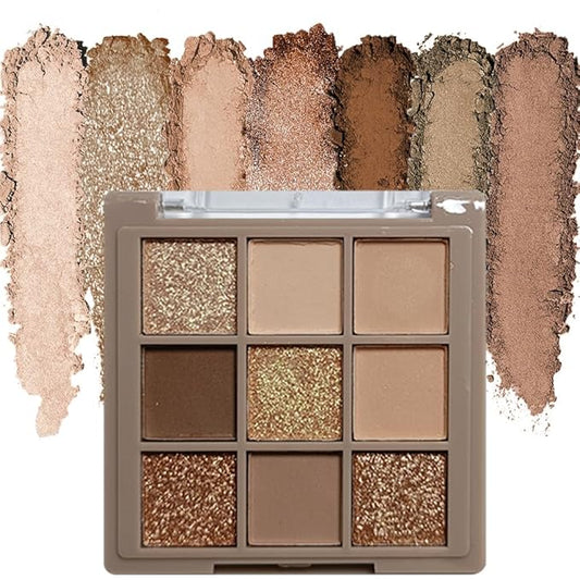 9 Colors Matte Nude Pink Shimmer Gold Dark Brown Colorful Eyeshadow Palette Matte Shimmer Korean Natural Eye Shadow palettes Highly Pigmented Naturing-Looking Long Lasting (05#)-Velvo Beauty