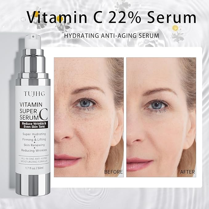 Vitamin C Retinol Serum for Face, Brightening & Anti-Aging with Hyaluronic Acid, Vitamin E, Peptides, Collagen - Hydrates, Firms, Lifts, Smooths, Targets Age Spots, Wrinkles, 1.7 Fl Oz-Velvo Beauty