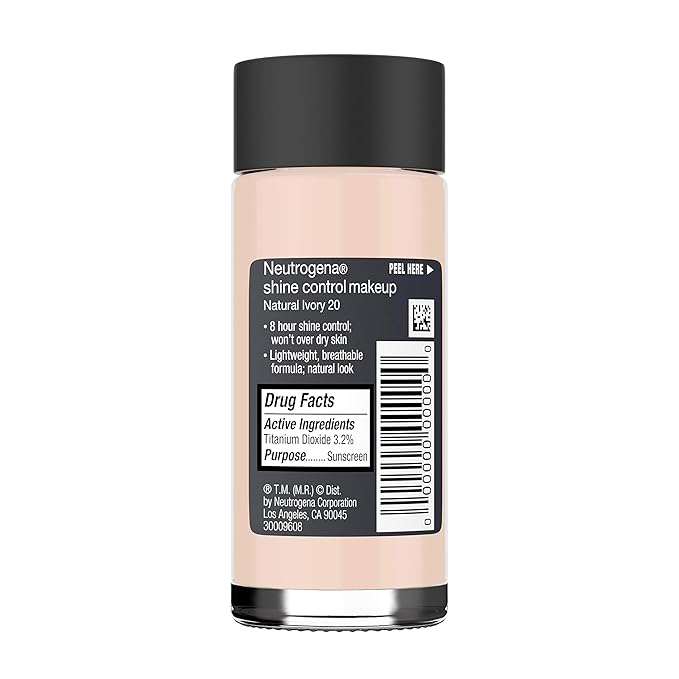 Neutrogena Shine Control Liquid Makeup Broad Spectrum Spf 20, Natural Ivory 20, 1 Oz.-Velvo Beauty