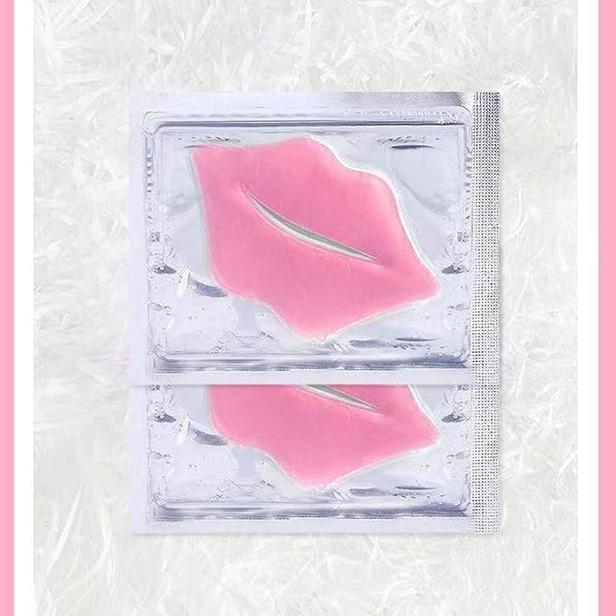 30 pieces of Moisturizing Collagen Crystal Lip Mask - Anti-Ageing & Anti Chapped, Reduce lip Wrinkles, Fade Lip Color, Make Skin Smooth And Firm Collagen Lip Pieces (Pink)-Velvo Beauty