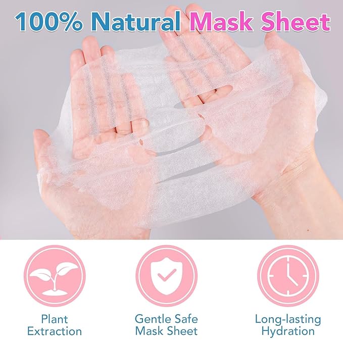 VESPRO 24 Pack Face Masks Skincare for Women, Moisturizing Face Mask Skin Care Suitable for All Skin Types, Bulk Sheet Facial Mask Gifts Set for Spa Party, Facial Masks for Women Skin Care-Velvo Beauty