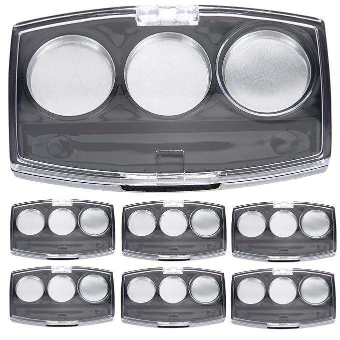 10Pcs Empty Magnetic Eyeshadow Palette Empty Eyeshadow Pans Containers Eyeshadow Palettes 3 Grids Makeup Pans Cosmetic Pans Eyeshadow Makeup Containers for Women Girls-Velvo Beauty