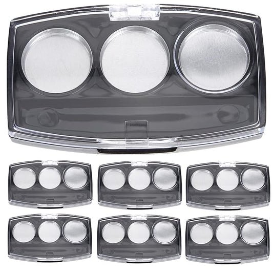 10Pcs Empty Magnetic Eyeshadow Palette Empty Eyeshadow Pans Containers Eyeshadow Palettes 3 Grids Makeup Pans Cosmetic Pans Eyeshadow Makeup Containers for Women Girls-Velvo Beauty