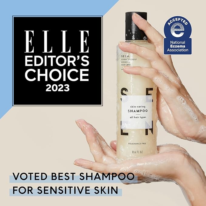 SEEN Shampoo Eco-Refill, Fragrance Free - Non-Comedogenic & Sulfate-Free Hair Shampoo- Dermatologist-Developed - Safe for Sensitive, Eczema & Acne Prone Skin-Velvo Beauty