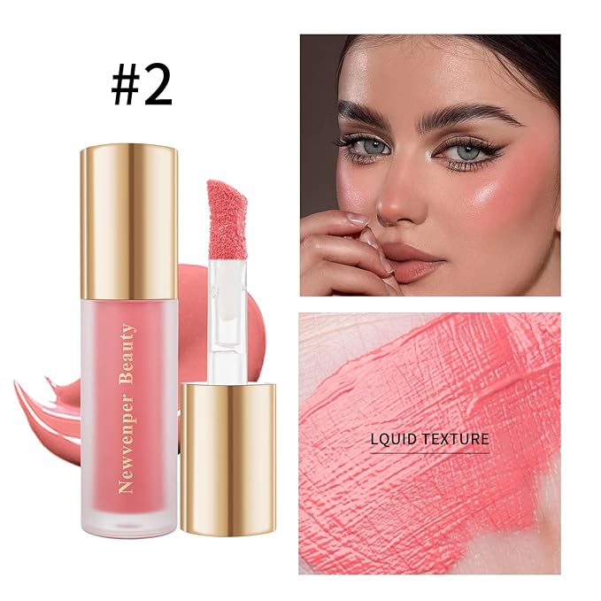 Face Blush+ Face Highlighter+ Face Contour with Brush Liquid Blush, Liquid Highlighter, Liquid Contour Long Lasting & Smooth Creamy Formula Lightweight Blush, Illuminator, Contour-Velvo Beauty