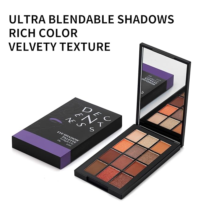 12 Colors Eyeshadow Palette Makeup Shades Nude Matte Shimmer Glitter Pigment, Pro Long Lasting&Waterproof Highlighting Makeup Palette,Ideal Gift(Twilight City)-Velvo Beauty