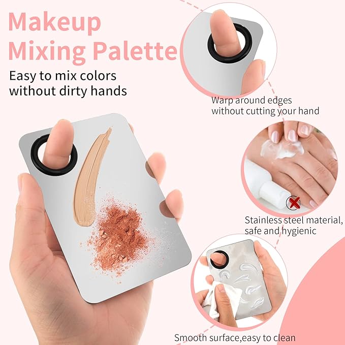 Picasso Spatula Makeup Korean Stainless Steel Makeup Spatula and Palette Set Professional Facial Makeup Tools Foundation Spatula Cosmetic Spatula Tool Makeup Mixing Palettes-Velvo Beauty