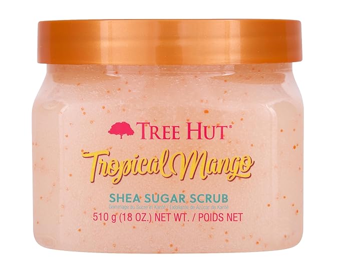 Tree Hut Shea Sugar Scrub Tropical Mango, 18oz, Ultra Hydrating and Exfoliating Scrub for Nourishing Essential Body Care-Velvo Beauty