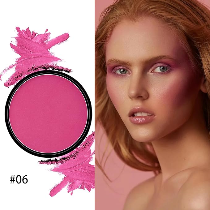 Boobeen Powder Blush Matte Blush, Highly Pigmented Beauty Cream Blush Palette for Create A Natural Cheek Flushed Look, Rich Colors (C-06)-Velvo Beauty