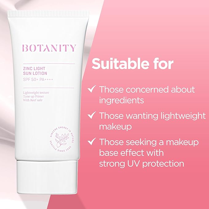 Zinc Sun Lotion - UV Protection, SPF 50+ PA ++++, Even skin tone, Lightweight & Hydrating formula, Non-Greasy, Korean Skincare, All Skin Types, 1.7 fl oz (50ml)-Velvo Beauty