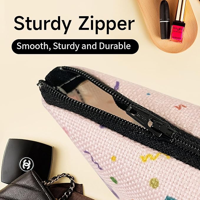My Dance Era Canvas Zipper Cosmetic Bag, Small Makeup Bag for Women, Friends, Daughter, Sister for Dancers, Dancer Birthday Gifts for Girls (Pink)-Velvo Beauty