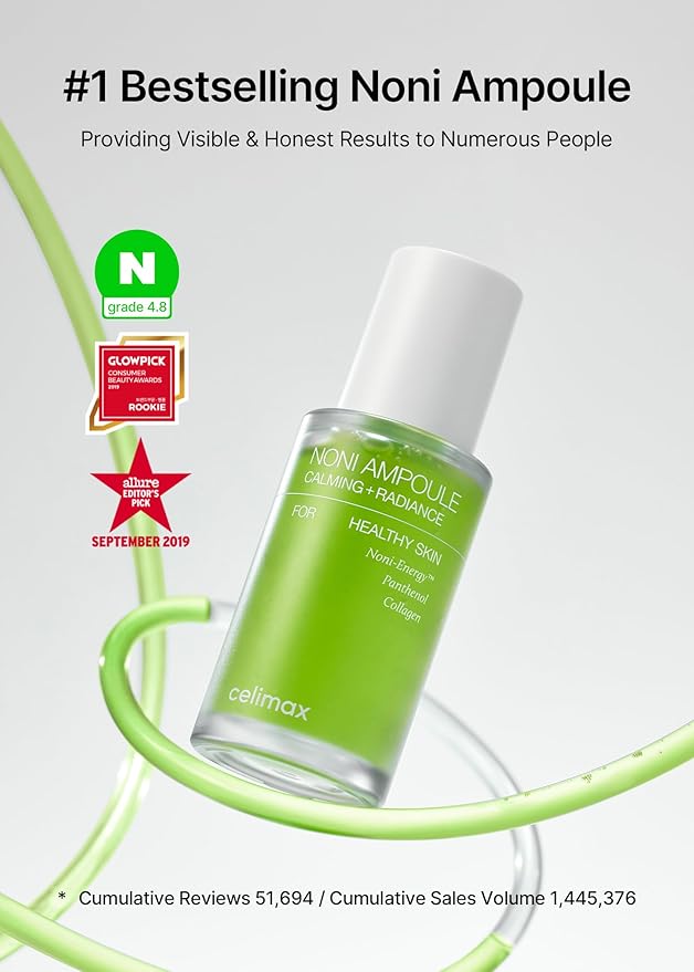 celimax Noni Energy Ampoule 10ml, Travel Size | with Noni Extract, Hydrating, Moisturizing & Soothing Serum for Wrinkles & Fine Lines, Mild Ampoule For Face-Velvo Beauty