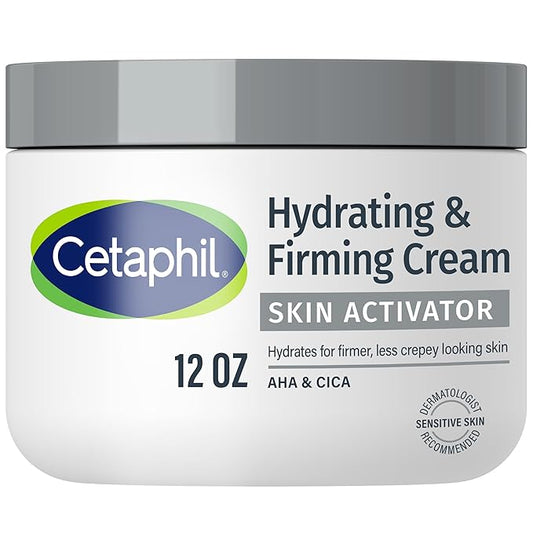 Cetaphil Skin Activator Hydrating & Firming Body Cream 12oz, Mandelic Acid (AHA) and Centella Asiatica (CICA) Cream, Hydrates and Firms Aging Skin, Anti-Aging Skin Care, 12 oz-Velvo Beauty
