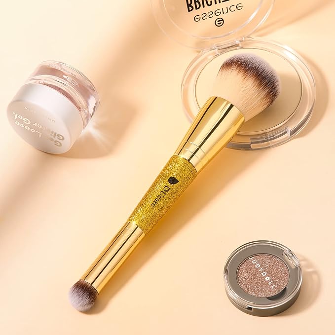 DUcare Powder Concealer Brush Foundation Makeup Brushes Double Ended Perfect for Rounded Taperd Liquid, Cream, Powder,Blending, Buffing-Velvo Beauty