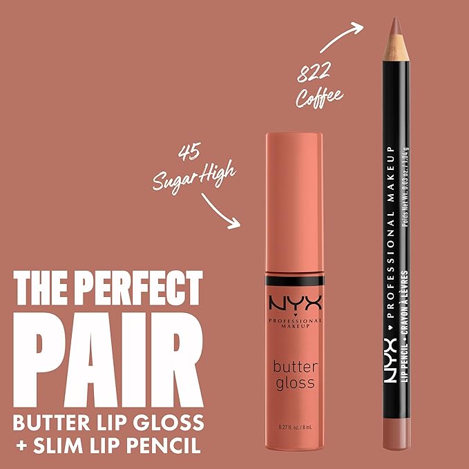 NYX PROFESSIONAL MAKEUP Butter Gloss Brown Sugar, Non-Sticky Lip Gloss - Sugar High (Peachy Light Nude)-Velvo Beauty