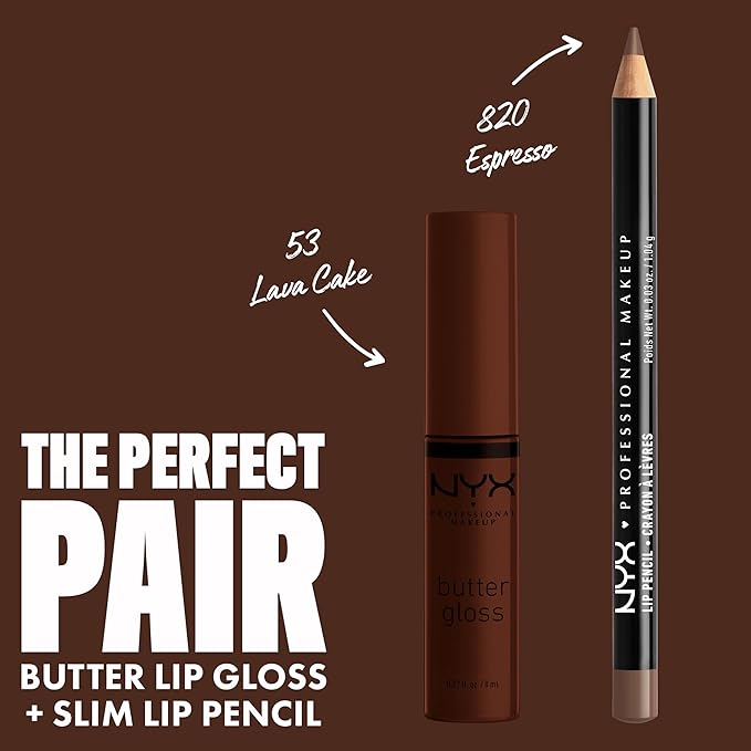 NYX PROFESSIONAL MAKEUP Butter Gloss Brown Sugar, Non-Sticky Lip Gloss - Lava Cake (Rich Brown)-Velvo Beauty