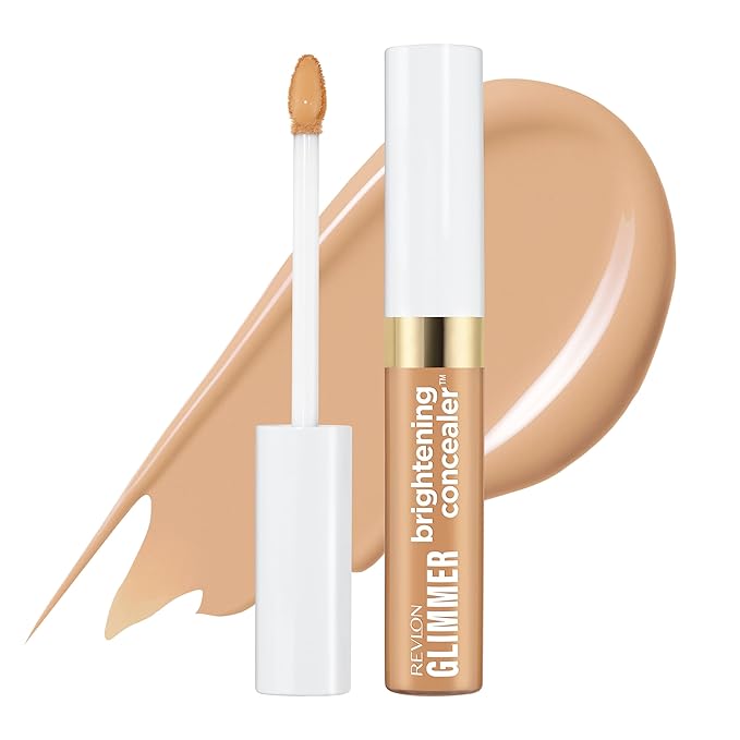 Revlon Glimmer Brightening Concealer, Liquid Under Eye Makeup, Made with Caffeine, Vitamin C, & Stevioside, 145, 0.3 fl oz-Velvo Beauty