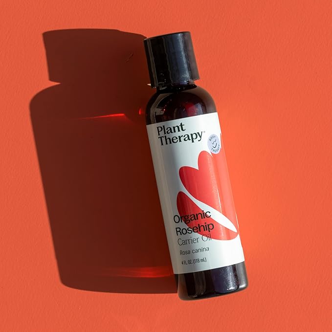 Plant Therapy Organic Rosehip Carrier Oil 4 oz For Skin and Hair Cold Pressed Supports Skin Hydration Fine Lines & Wrinkles Extra Virgin, Vitamins A and E & Essential Fatty Acids-Velvo Beauty