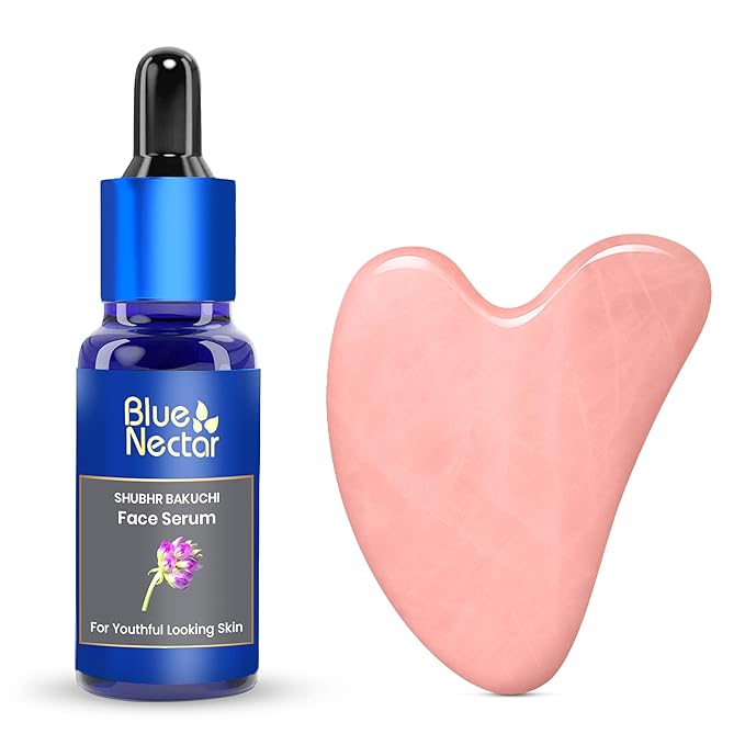 Blue Nectar Bakuchiol Face Serum for Glowing Skin with Gua Sha | Plant-Based Retinol for Face Skincare, Fine Lines, & Dark Circles | Anti-Aging Serum for Women & Men (10 Herbs, 1 Fl Oz)-Velvo Beauty