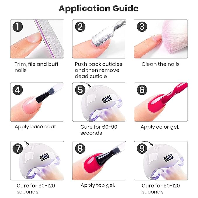 RARJSM Pink Gel Nail Polish Set 6 Pcs Pale Light Pink Neon Hot Pink Rose Glitter Fuchsia Sweet Cherry Colors Gel Polish Soak off 7.5ml UV LED Cured for Summer Home Salon Spring Nails-Velvo Beauty