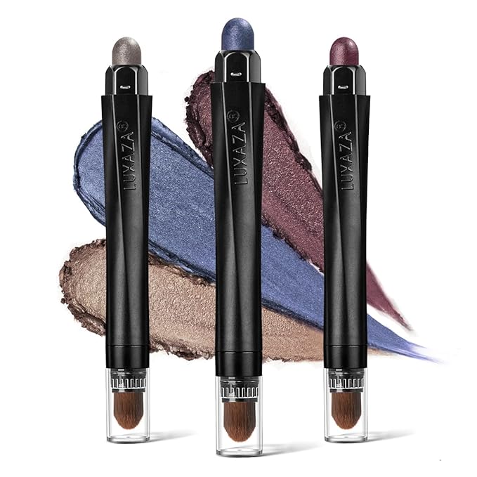3PCS Cream Eyeshadow Sticks, Neutral Metallic Makeup Pencil For Eyes, Eye Brightener Highlighter, Waterproof & Long Lasting Eye Shadow Stick And Eyeliner Set-Velvo Beauty