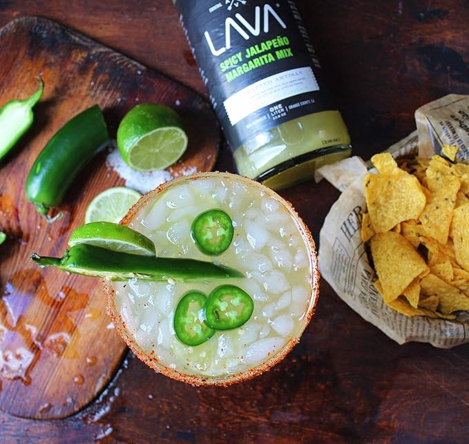 (3 Pack) LAVA Premium Spicy Jalapeño Margarita Mix by LAVA Craft Cocktail Co., Made with Real Jalapeños, Agave Nectar, Key Limes, Lots of Flavor and Ready to Use-Velvo Beauty