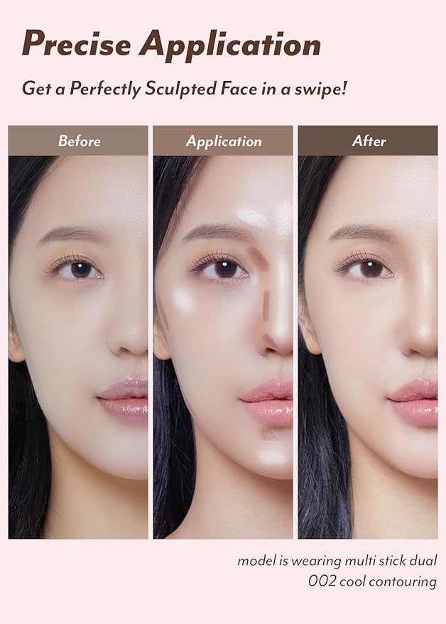 I'M MEME I'm Multi Stick Dual | Two Shade Shading and Highlighting Matte Finish | Suitable for Beginners Portable Size | 002 Cool Contouring-Velvo Beauty