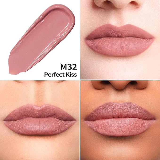 Oulac Matte Pink Lipstick for Women, Long Lasting Liquid Lip Stick High Impact Lip Gloss Full Coverage Lip Makeup with Vitamin E Waterproof Formula,Vegan M32-Velvo Beauty