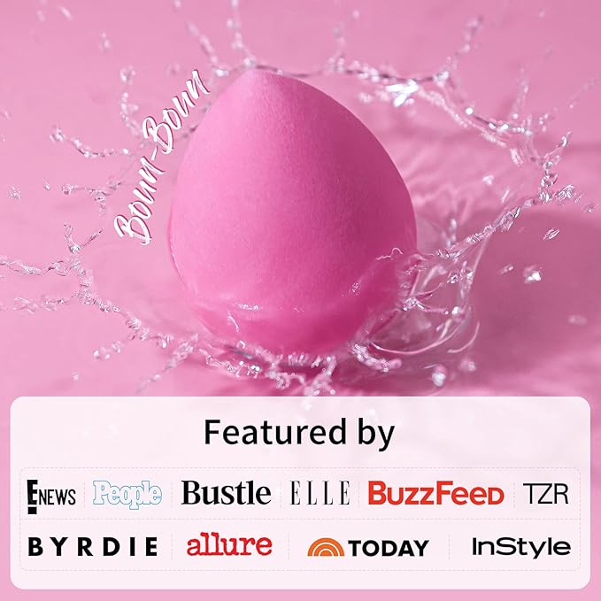 BEAKEY Latex-Free Blender Makeup Sponge for Blending, Pink Makeup Sponge Set, Soft Beauty Sponge, for Flawless Application of Liquid, Cream, and Powder Cosmetics-Velvo Beauty