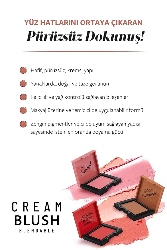 Pastel Cream Blush 42 | Pink | Fresh | Healthy & Natural Look | Ligh Weighted Formula | Sebum Control Richly Pigmented | Easily Blendable | Long Lasting | Semi Matte | 0.18 oz.-Velvo Beauty