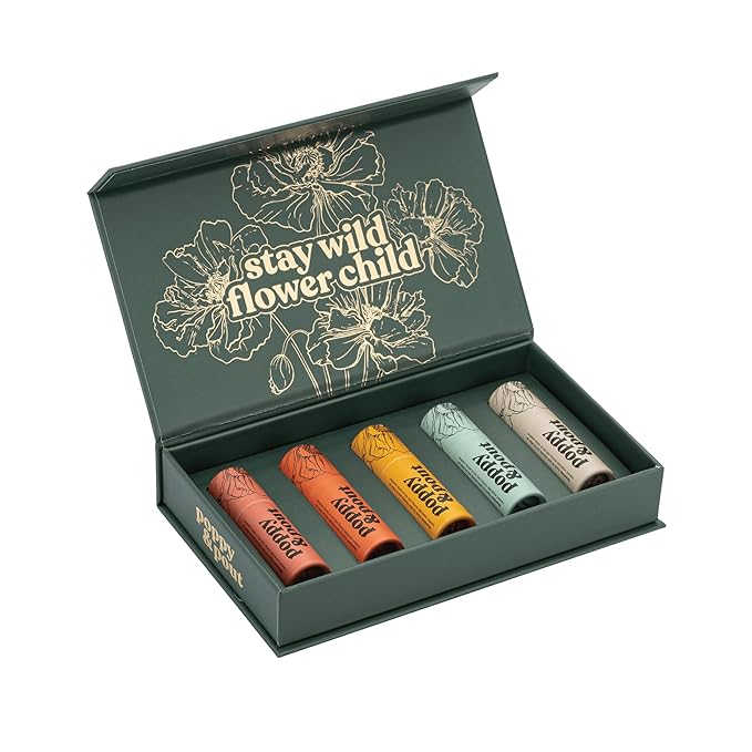Jumbo Lip Balm Gift Set (5-Pack) | Poppy & Pout All Natural Lip Balms & Moisturizers | Hydrates with Beeswax, Vitamin E, Organic Coconut Oil | Cruelty-Free | Lip Balm in Recyclable Cardboard Tube-Velvo Beauty