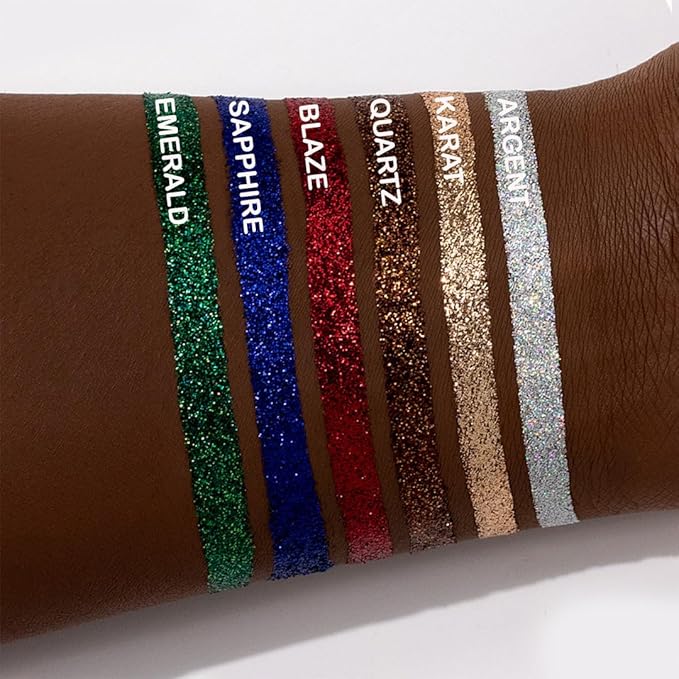 Glitter Eyeshadow Palette, Pressed Pigmented Mineral Ultra Eyeshadow Palette, Long Lasting, Quick Drying, Loose Glitter Glue for Eye Crystals Makeup-Velvo Beauty