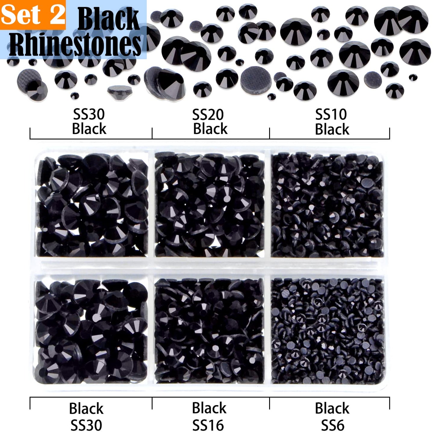 LPBeads 10000pcs Hotfix Rhinestones Flatback Glass Crystal Clear Red AB Crystal and Black Rhinestone with Tweezers and Picking Pen for Crafts Clothes Nail Art-Velvo Beauty