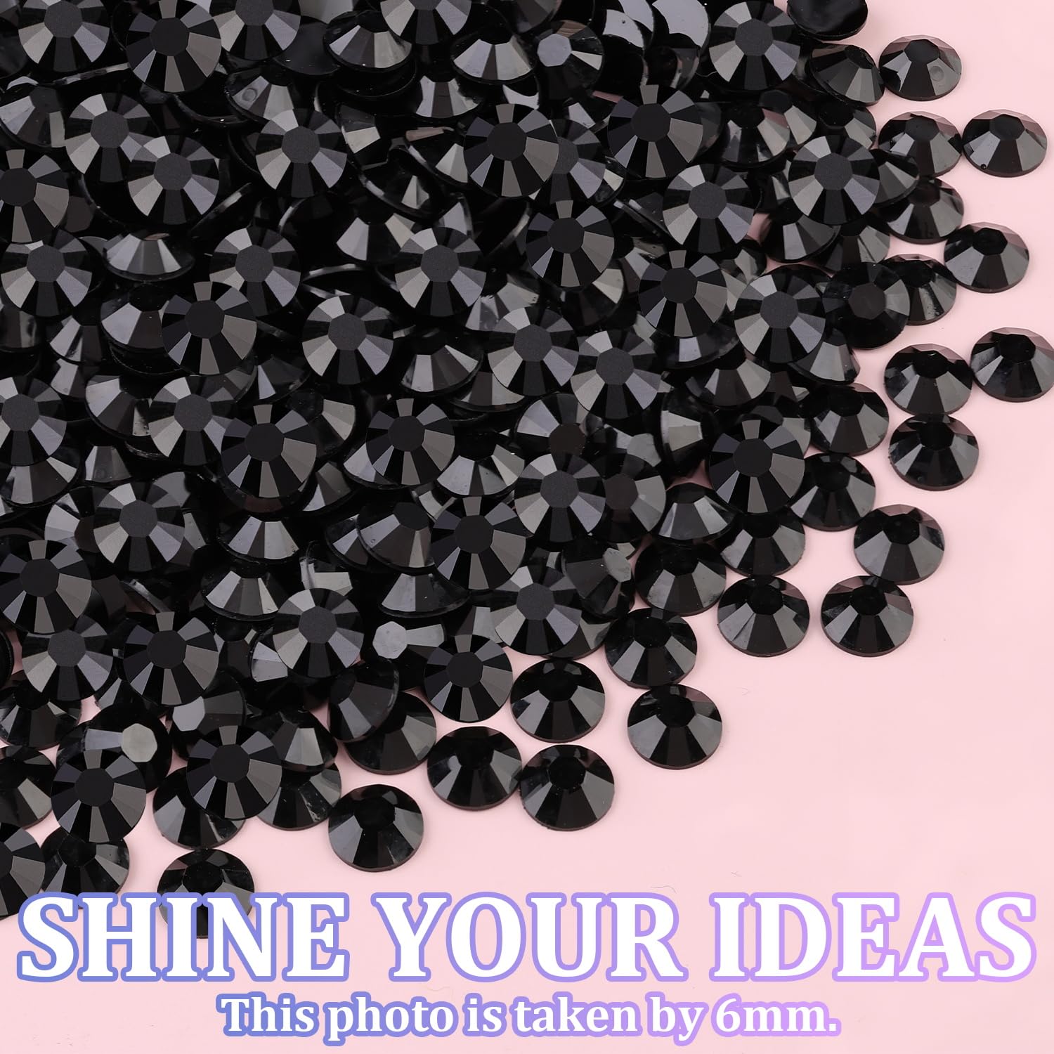 25000Pcs Resin Jelly Rhinestones for Crafting, Black 2-6mm Mixed Sizes Non Hotfix Flatback Gems, Bedazzling Crystal for DIY Crafts Clothing Tumblers Mugs Shoes Fabric Nail Art-Velvo Beauty