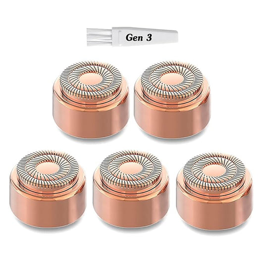 Gen 3 Replacement Heads for New Flawless Facial Hair Remover, Double Ring Floating head for Flawless Generation 3 Shaver, 5 Count-Velvo Beauty